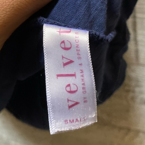 🏷 Velvet | Cotton Cold Shoulder Tee *WITH FLAW* - S, Navy Blue - Picture 5 of 7